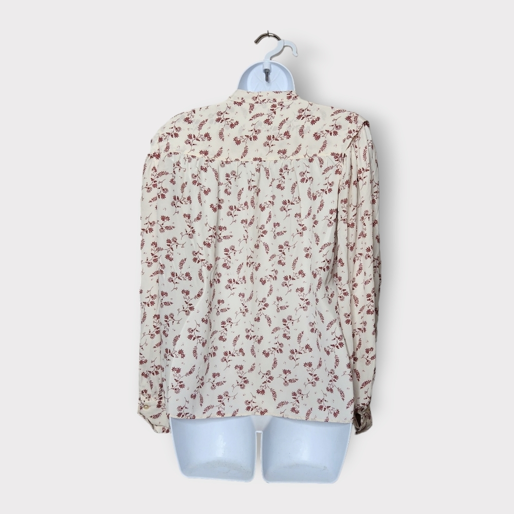 FRAME Voluminous Button Up Shirt in Floral/Off-white - Picture 3 of 7
